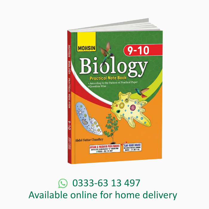Mohsin Series Biology Practical Note Book Matric 9 &10  E/M without sketches According to Punjab Board.